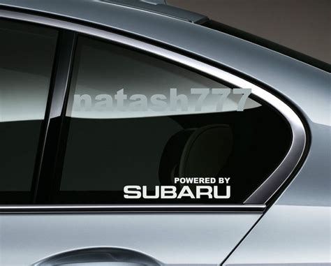 Powered by SUBARU Sport Racing Window Decal sticker emblem logo WHITE ...