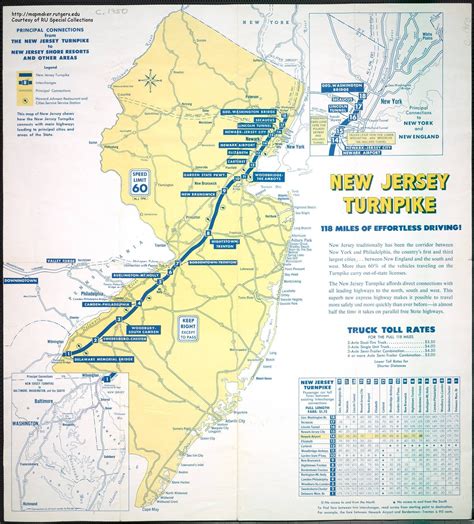 NJ Turnpike Map from 1950 (credit: Rutgers Archives) : r/newjersey