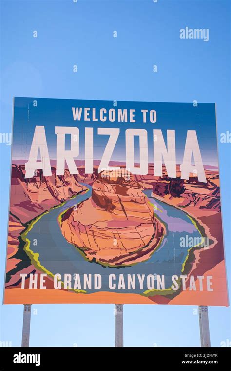 Welcome to Arizona sign, USA Stock Photo - Alamy