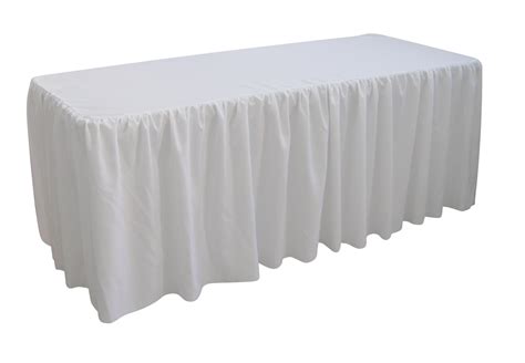 6 Foot Gathered White Table Cloth Trestle Cover