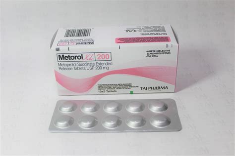 Metoprolol Succinate Extended Release Tablets 200mg (Metorol XL) manufacturers - Taj Generics ...