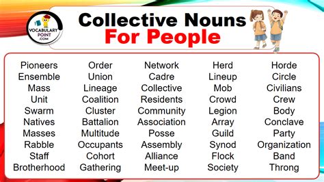 Collective Nouns For People (With Meaning and Examples) - Vocabulary Point