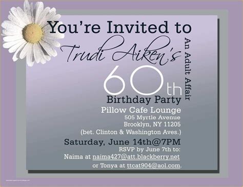 60Th Birthday Invitation Templates Free