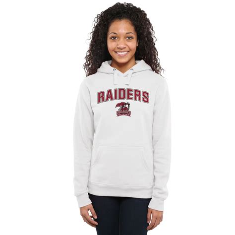 Colgate Raiders Women's White Proud Mascot Pullover Hoodie