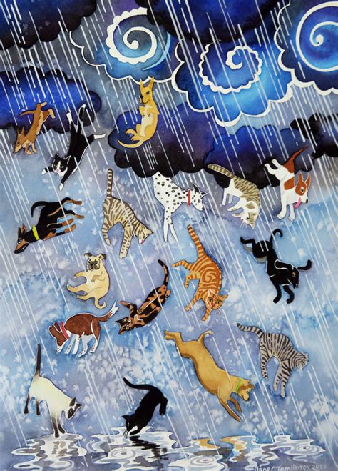 Raining Cats and Dogs - a painting of persistent rain