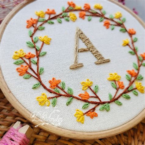 Letter A Embroidery Kit Letter Embroidery Design | Etsy