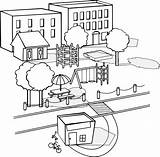Neighborhood Coloring Pages For Kids sketch template