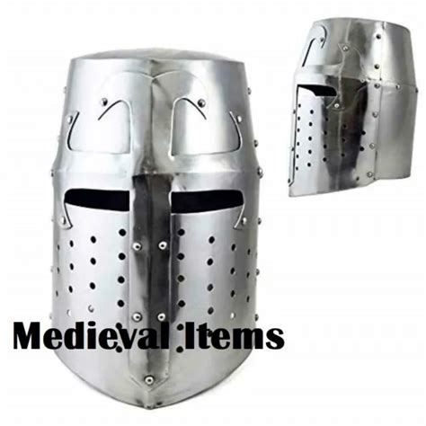 MEDIEVAL HELMET BATTLE Ready Knights Templar Armor Crusader LARP Helm SCA $76.59 - PicClick