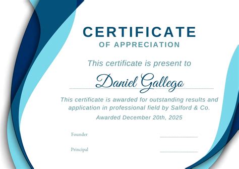 Professional Certificate Of Appreciation Templates