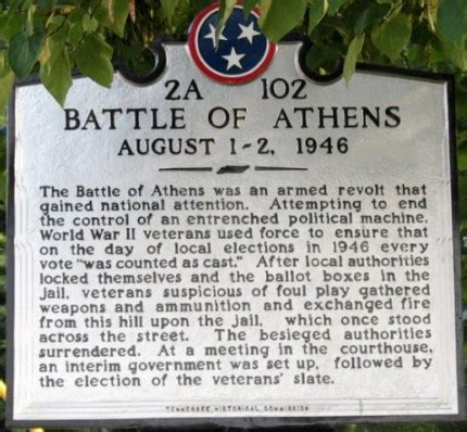 The Battle of Athens. Armed populist uprising against corruption. Tennessee, 1946. Politics in ...