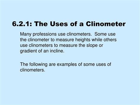 PPT - 6.2.1: The Uses of a Clinometer PowerPoint Presentation, free download - ID:353974