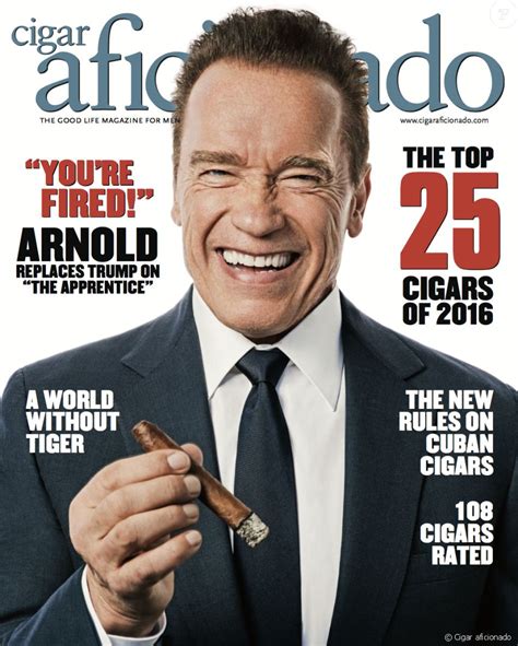 Couverture de Cigar aficionado (février 2017) avec Arnold ...