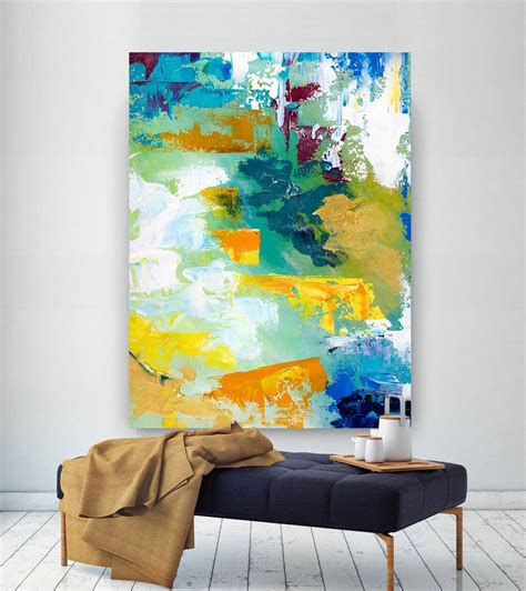 Extra Large Wall Art Original Handpainted Contemporary XL Abstract Painting Horizontal Vertical ...