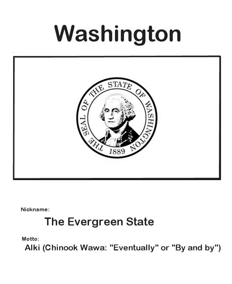 USA-Printables: Washington State Flag - State of Washington Coloring Pages