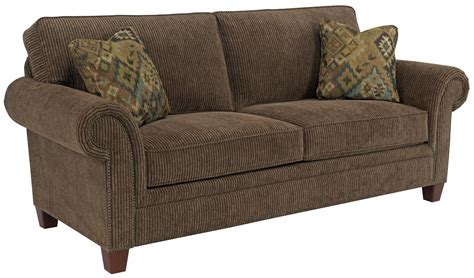 Broyhill Furniture Travis Transitional Sofa with Rolled Arms and Nail ...