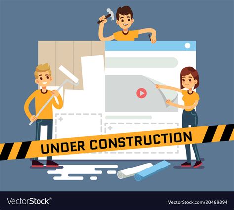 Website under construction cartoon concept Vector Image