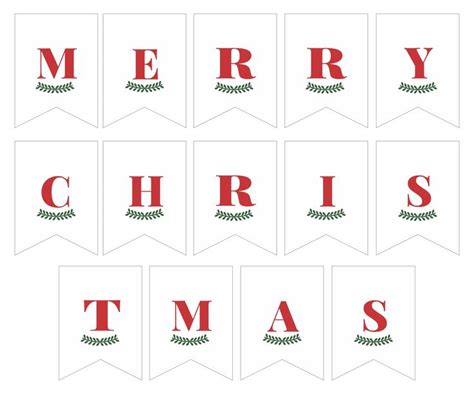 merry christmas bunting banner with green and red lettering on white ...