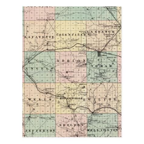 Map of Monroe County, State of Wisconsin Postcard | Zazzle.com