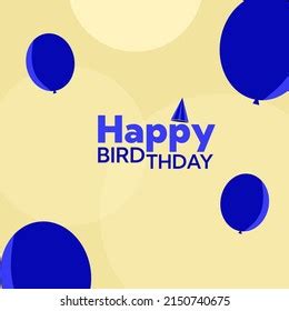Happy Birthday Banner Blue Balloons Party Stock Illustration 2150740675 ...