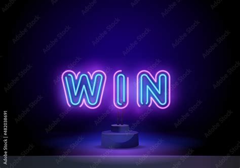 Win Neon Text Vector. Enter to Win neon sign, design template, modern ...