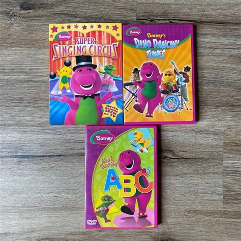 Media | Barney Dvd Lot Of 3 Super Singing Circus Dino Dancin Tunes Abcs ...