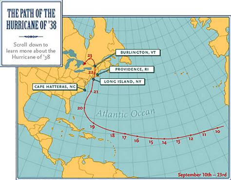 The Path of the Hurricane of '38 | American Experience | Official Site ...