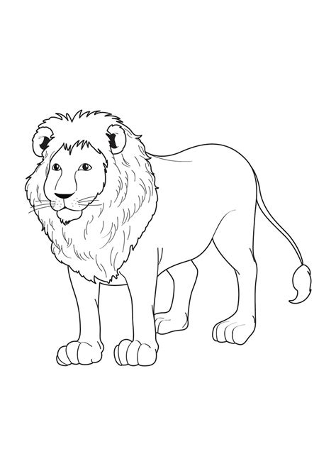 Realistic Lion coloring page - Download, Print or Color Online for Free