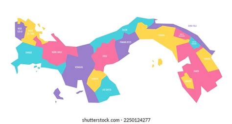 Panama Political Map Administrative Divisions Provinces Stock Vector (Royalty Free) 2250124277 ...