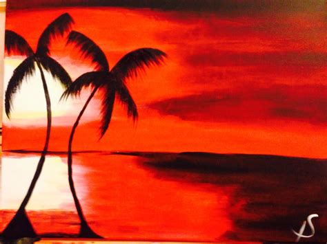 Red Sunset | Red sunset, Painting, Art