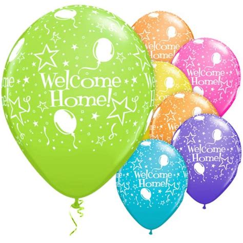 Welcome Home Assorted Stars Balloons - 11" Latex (6pk) | Party Delights