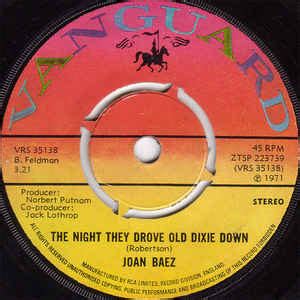 Joan Baez - The Night They Drove Old Dixie Down (1971, Knockout centre, Vinyl) | Discogs