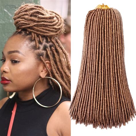 18inch 24 Roots 120g/pack Faux Locs Crochet Hair Dreadlocks Hair Synthetic Crochet Braids hair ...