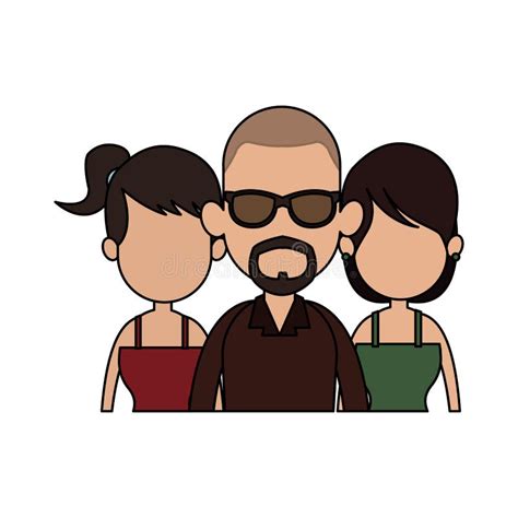 Three People Cartoon Icon Image Stock Illustration - Illustration of icon, conversation: 88652476