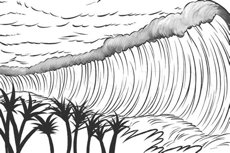 How To Draw A Tsunami, Tsunami, Tsunamis, Step by Step, Drawing Guide ...