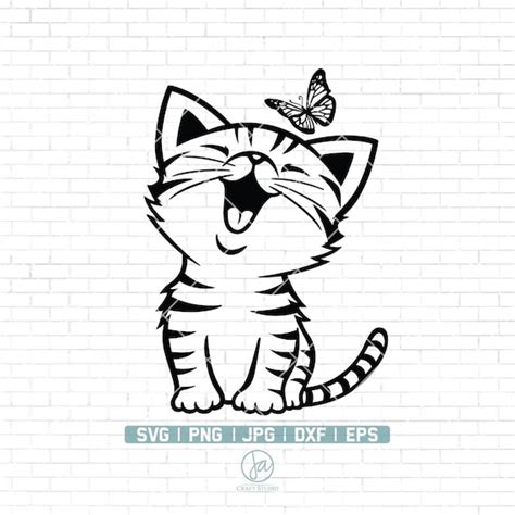 Cute Cat SVG Curious Kitten Clipart Cat Svg Cat Clipart | Etsy