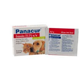 Panacur for Dogs & Cats 22% Granules Wormer Sachets - 3x4.5g