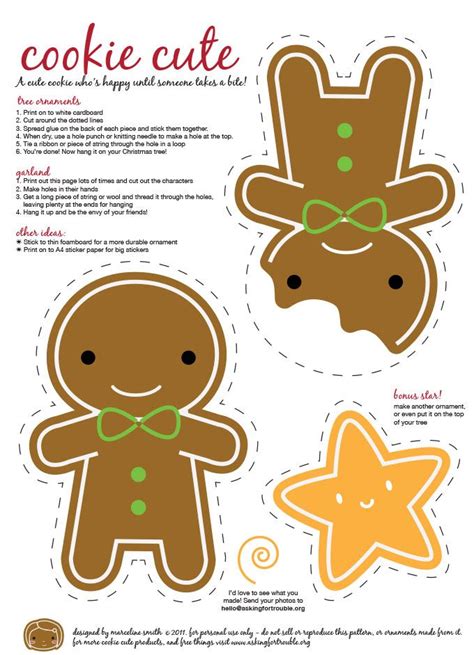 A FREE printable PDF to make your own cute gingerbread man Christmas ...