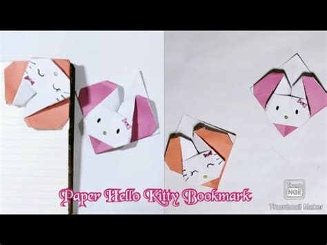 Diy Paper Hello Kitty Bookmark. Origami Handmade Beautiful Paper Hello ...