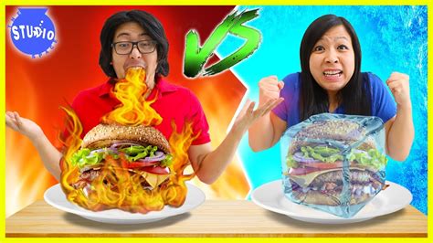 Ryan’s Mommy’s Favorite FOOD CHALLENGES! Hot vs Cold and Healthy Vs Unhealthy - YouTube