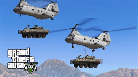 GTA 5 - Military ARMY Patrol #94 - Sea Knight Helicopter Mountain ...