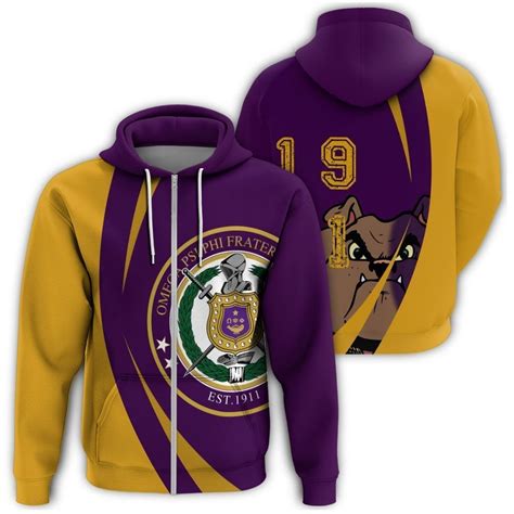 Fraternity Hoodie – Omega Psi Phi Bulldog Circle Zip Hoodie – Melanin Attire Shop