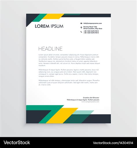 Modern letterhead design template with geometric Vector Image