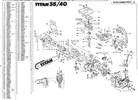 McCulloch Titan 35 40 Chainsaw Service Parts List