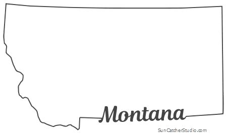 Free Montana outline with state name on border, cricut or Silhouette design, vector image ...