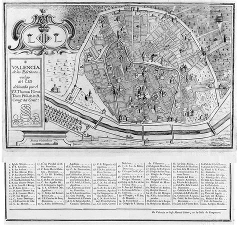 Detailed old map of Valencia – 1738. Valencia detailed old map – 1738 ...