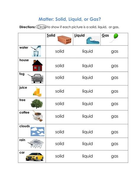 States of Matter online pdf worksheet | Matter worksheets, States of matter worksheet, Solid ...