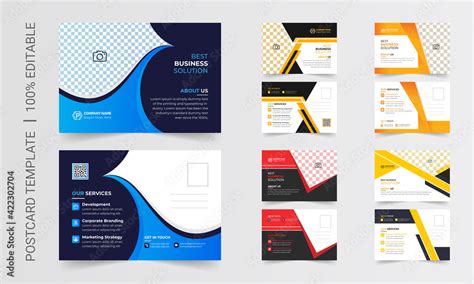 Postcard design template. Postcard real estate, business postcard, postcard template, post card ...