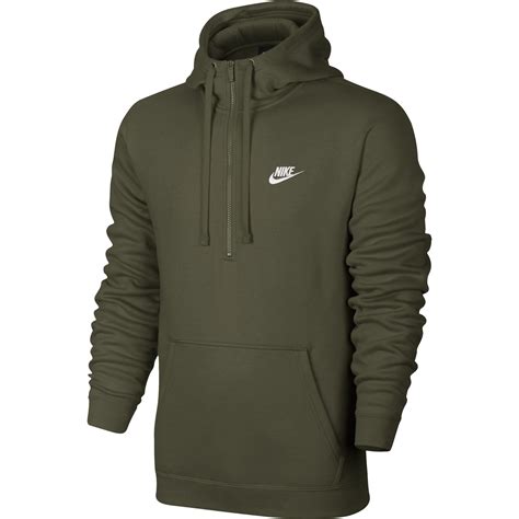 Nike - Nike Nsw Club Men's Fleece Half-Zip Pullover Hoodie Olive Green 812519-395 - Walmart.com ...