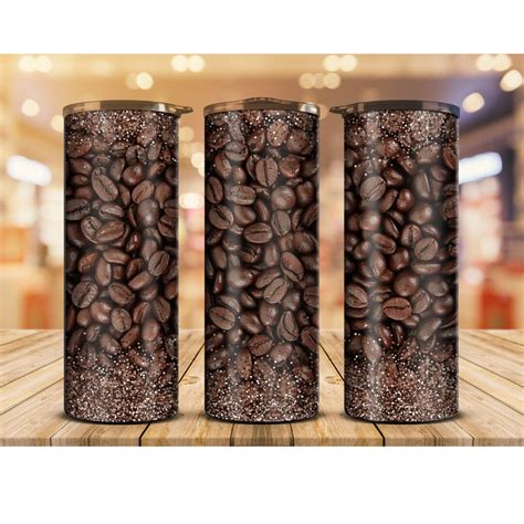 Coffee Beans Sublimation Transfer, 20 Ounce Skinny Tumbler Transfer ...