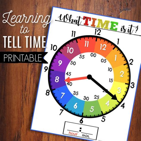 Learn to Tell Time Printable Clock Kids Learning Game - Etsy